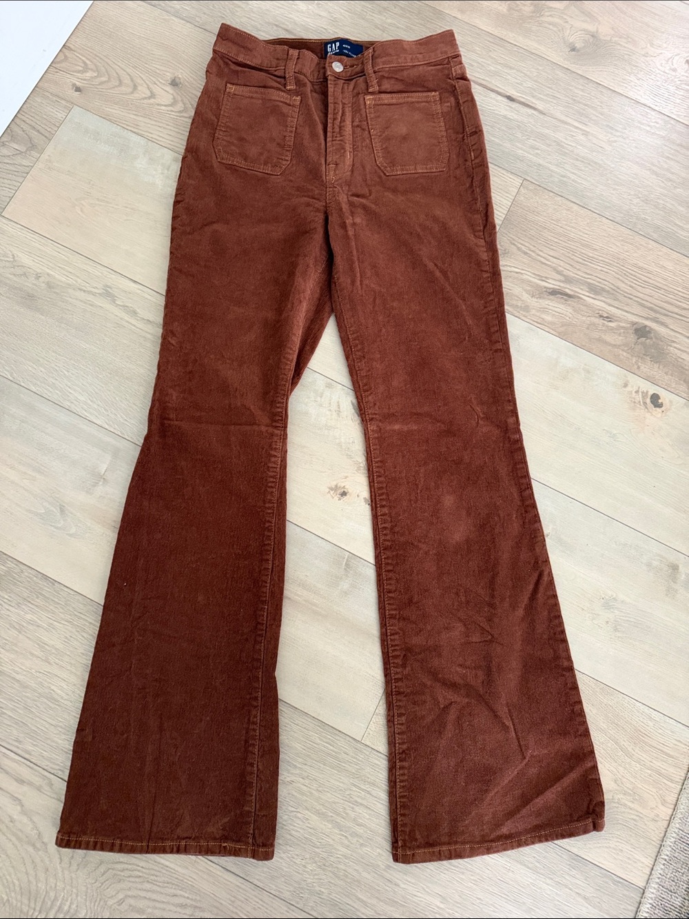 GAP Women's Rust Brown Corduroy Flare Pants